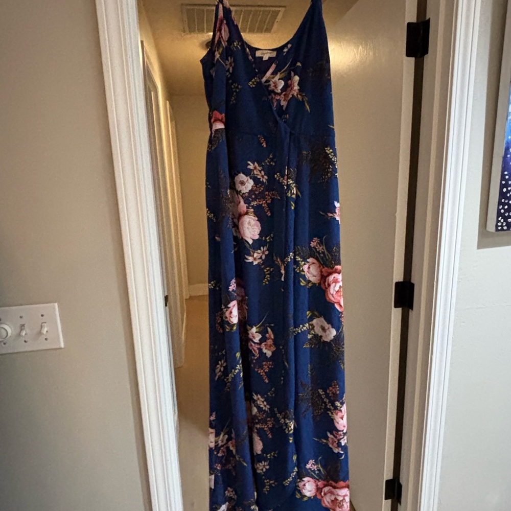 Mystree Navy Floral Maxi Dress